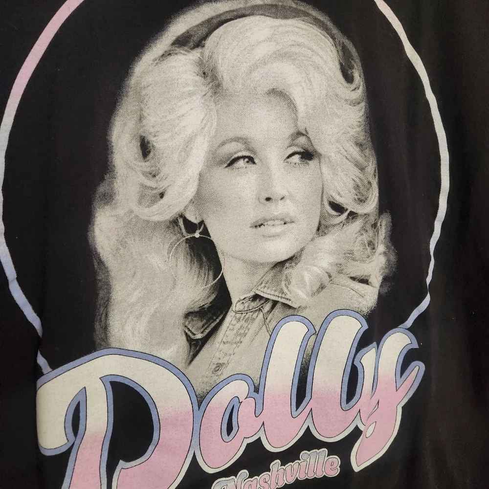 BLACK DOLLY PARTON NASHVILLE GRAPHIC TEE SHIRT SIZE 2XL UNISEX MENS EUC - Picture 2 of 3